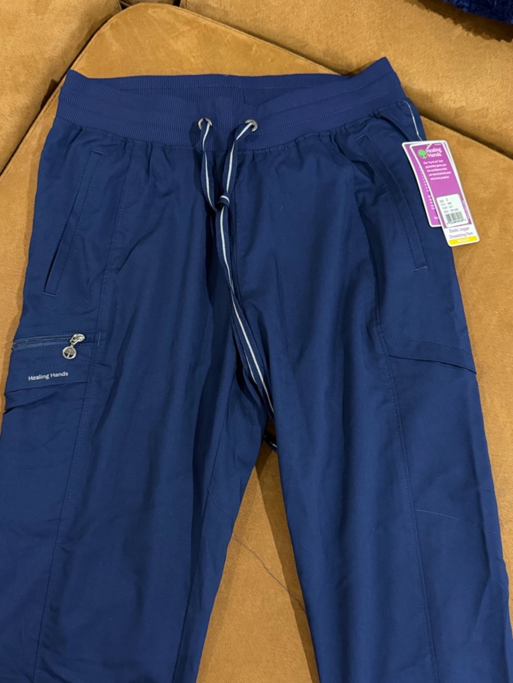 Healing Hands Navy Drawstring Cargo Pants